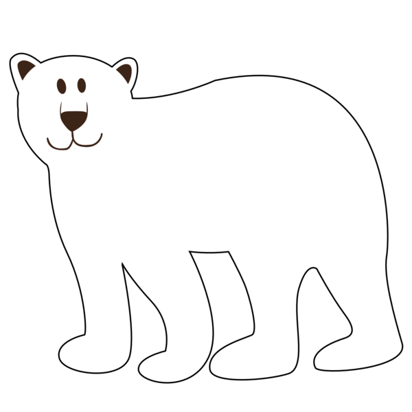 Free Baby Animal Black And White Line Art Bear Clipart Clipart Transparent Background