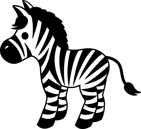 Free Horse Zebra Black And White Wildlife Clipart Clipart Transparent Background