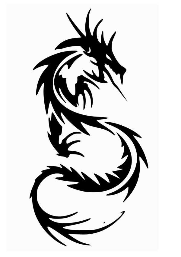 Free Dragon Black And White Dragon Line Art Clipart Clipart Transparent Background