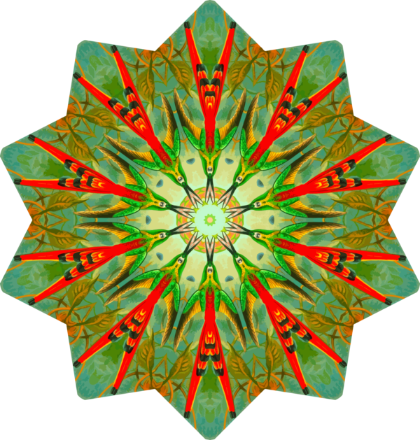 Free Hummingbird Leaf Symmetry Christmas Ornament Clipart Clipart Transparent Background