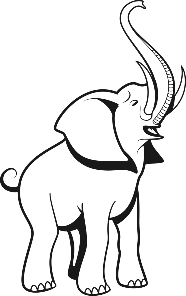 Free Elephant Wildlife Black And White Indian Elephant Clipart Clipart Transparent Background