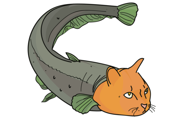 Free Cat Cat Fish Cartoon Clipart Clipart Transparent Background