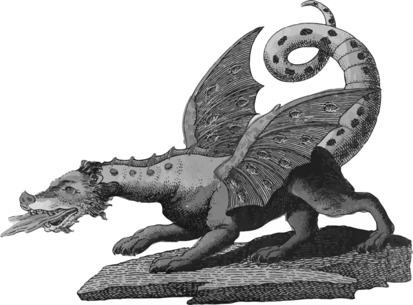 Free Dragon Black And White Extinction Visual Arts Clipart Clipart Transparent Background
