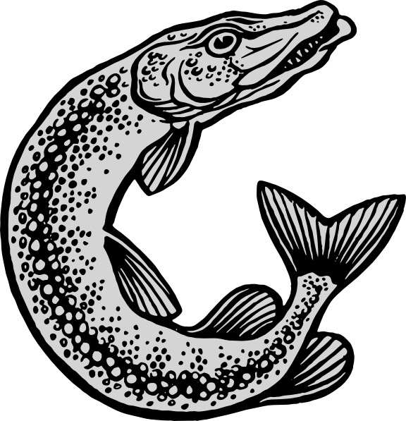 Free Fishing Fish Black And White Line Art Clipart Clipart Transparent Background