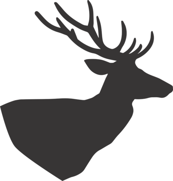 Free Hunting Deer Black And White Antler Clipart Clipart Transparent Background
