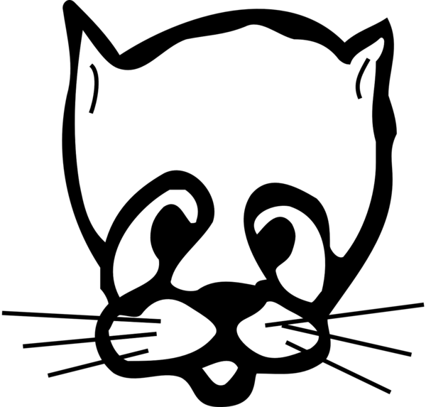 Free Cat Face Black And White Nose Clipart Clipart Transparent Background