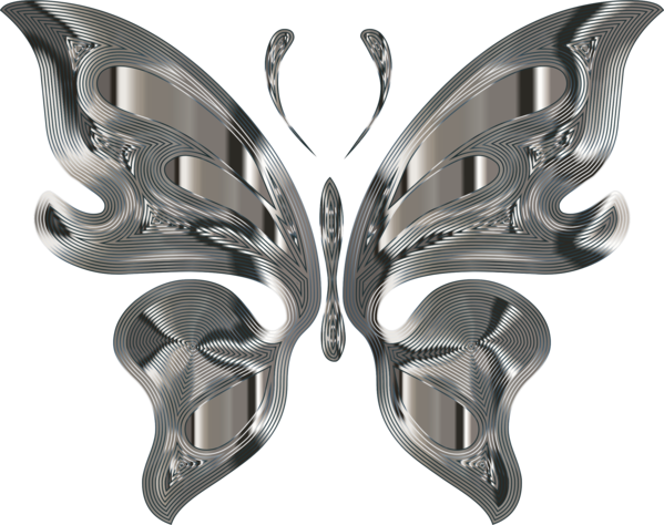 Free Butterfly Moths And Butterflies Silver Metal Clipart Clipart Transparent Background