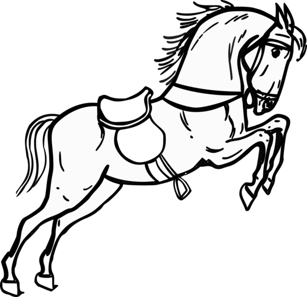 Free Walking Horse Line Art Black And White Clipart Clipart Transparent Background