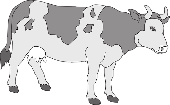 Free Cow Horse Black And White Cartoon Clipart Clipart Transparent Background