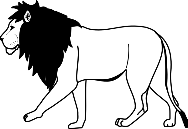 Free Dog Black And White Wildlife Lion Clipart Clipart Transparent Background