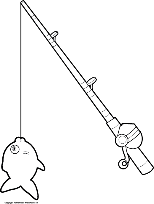 Free Fishing Black And White Line Art Line Clipart Clipart Transparent Background