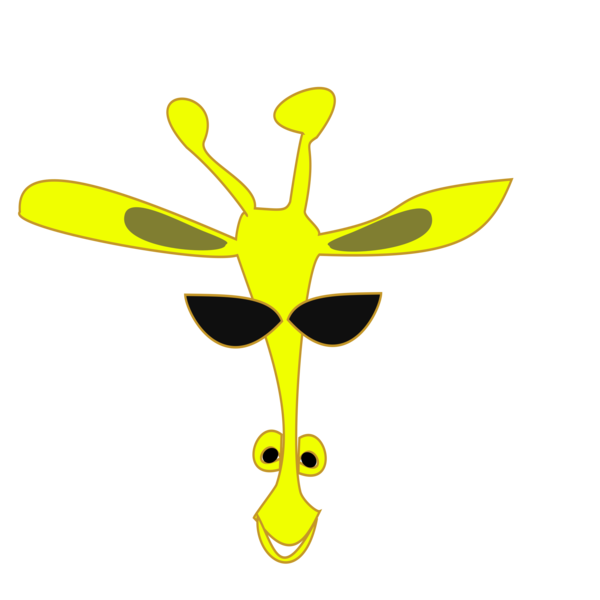 Free Giraffe Wing Cartoon Leaf Clipart Clipart Transparent Background