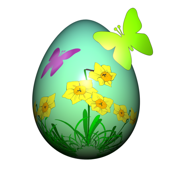 Free Butterfly Easter Egg Butterfly Grass Clipart Clipart Transparent Background