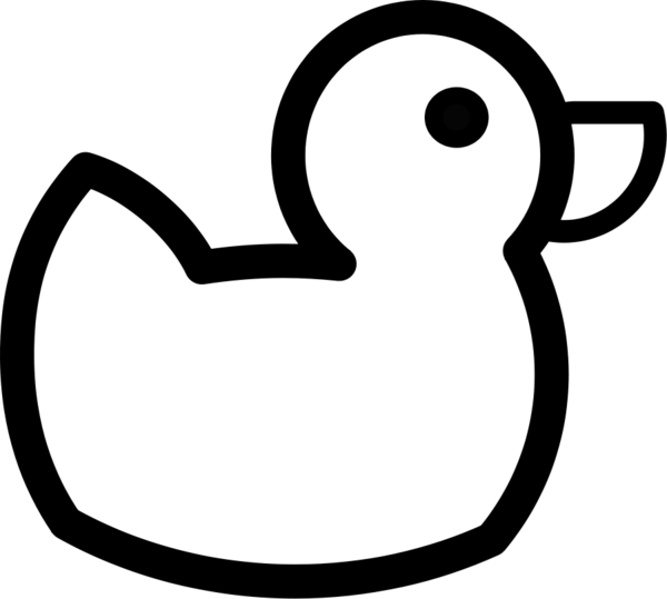 Free Duck Black And White Line Beak Clipart Clipart Transparent Background