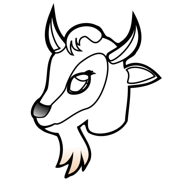 Free Goat Face Line Art Black And White Clipart Clipart Transparent Background
