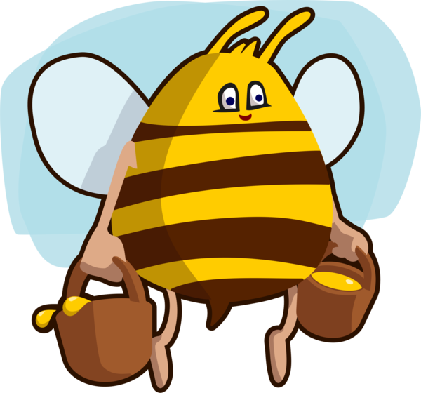 Free Bee Honey Bee Insect Cartoon Clipart Clipart Transparent Background