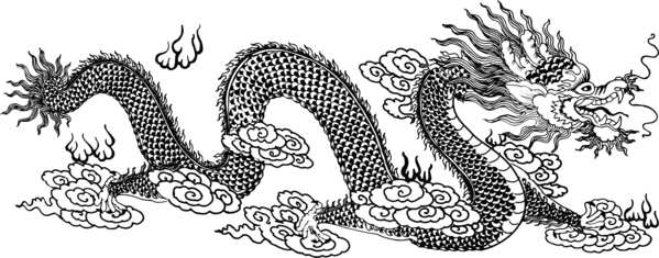 Free Dragon Dragon Black And White Line Art Clipart Clipart Transparent Background