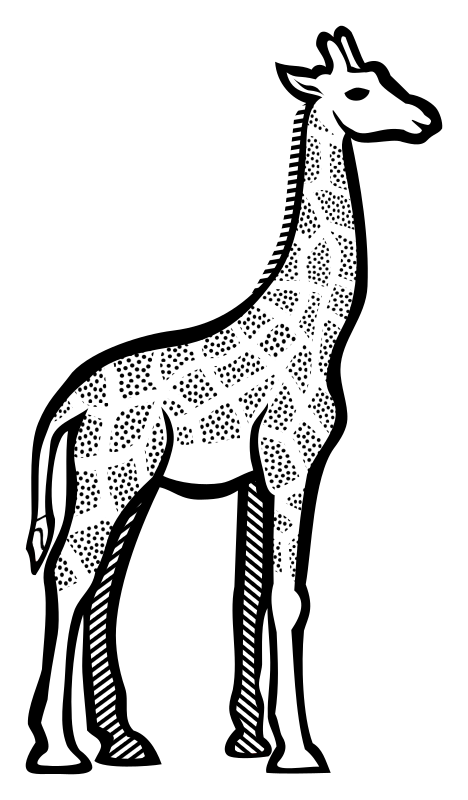 Free Deer Giraffe Black And White Giraffidae Clipart Clipart Transparent Background