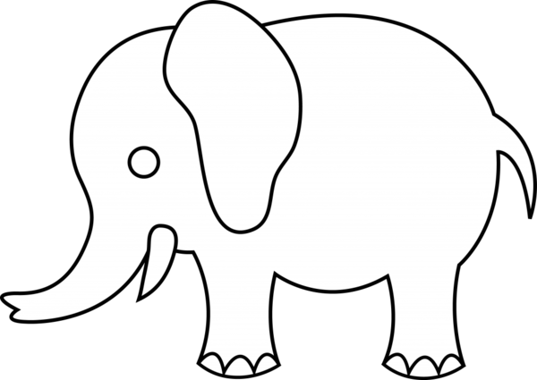 Free Elephant Line Art Black And White Indian Elephant Clipart Clipart Transparent Background
