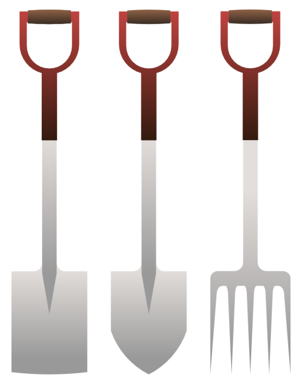 Free Gardening Line Pitchfork Tool Clipart Clipart Transparent Background