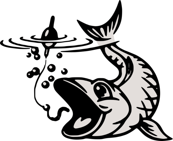 Free Fishing Black And White Line Art Headgear Clipart Clipart Transparent Background