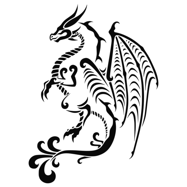 Free Dragon Black And White Line Art Dragon Clipart Clipart Transparent Background