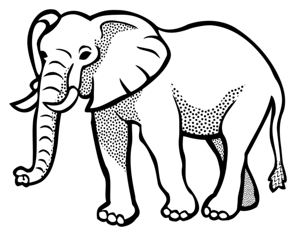 Free Elephant Elephant Wildlife Black And White Clipart Clipart Transparent Background
