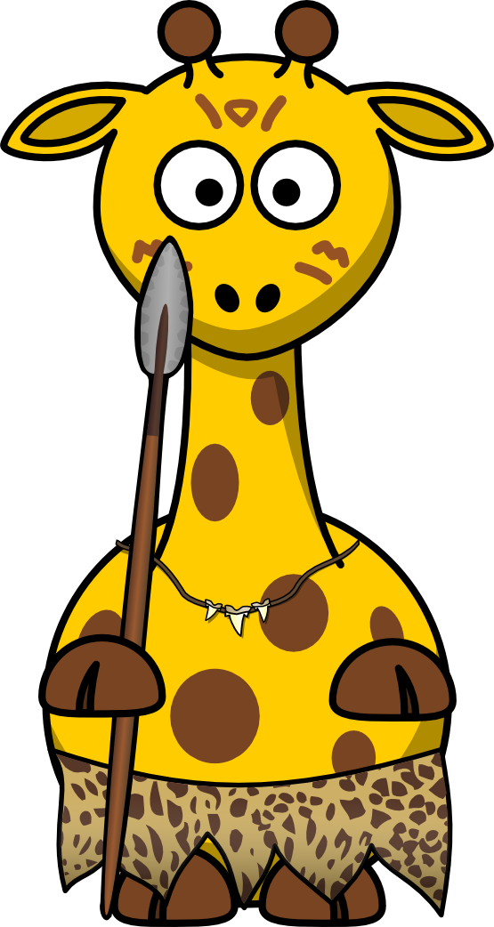 Free Baby Animal Giraffe Giraffidae Black And White Clipart Clipart Transparent Background