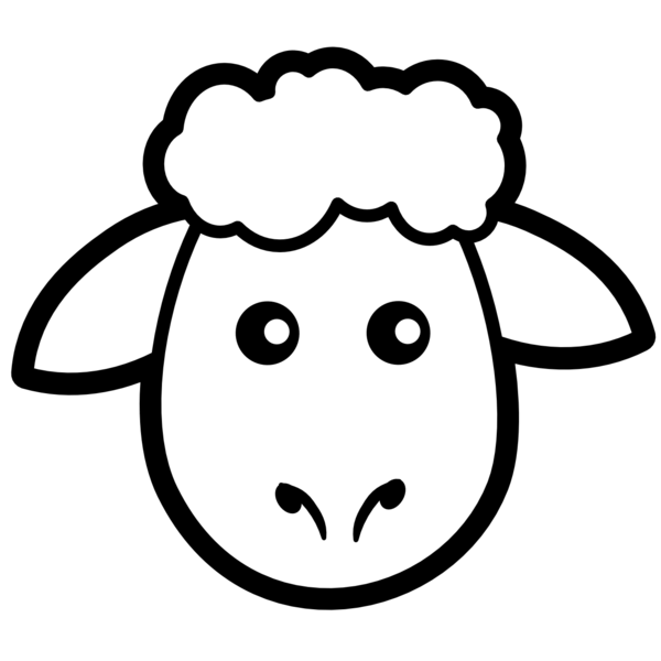 Free Lamb Face Black And White Nose Clipart Clipart Transparent Background