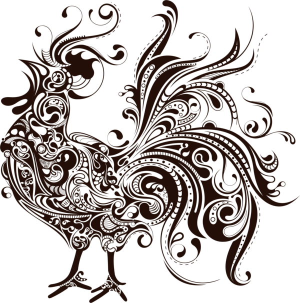 Free Bird Black And White Chicken Line Art Clipart Clipart Transparent Background
