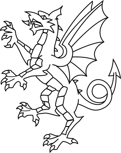 Free Dragon Black And White Line Art Wing Clipart Clipart Transparent Background