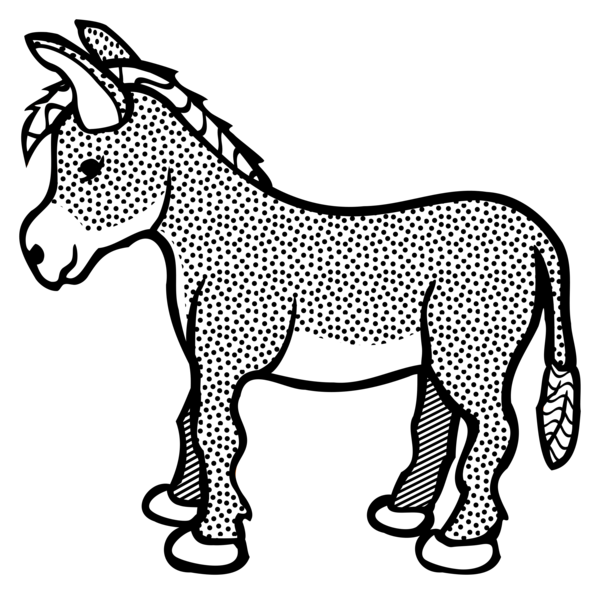 Free Donkey Donkey Horse Black And White Clipart Clipart Transparent Background