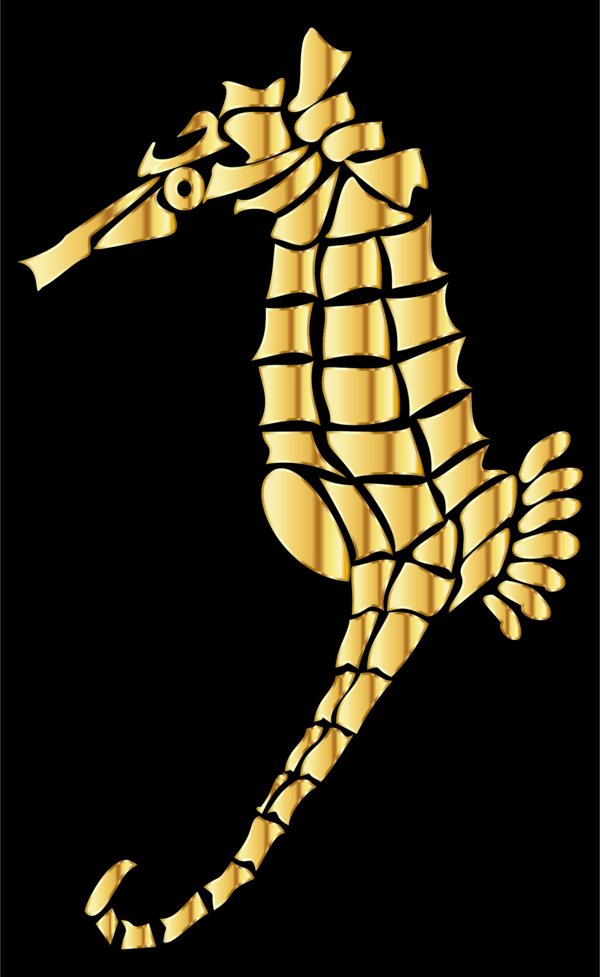 Free Fish Seahorse Giraffe Gold Clipart Clipart Transparent Background
