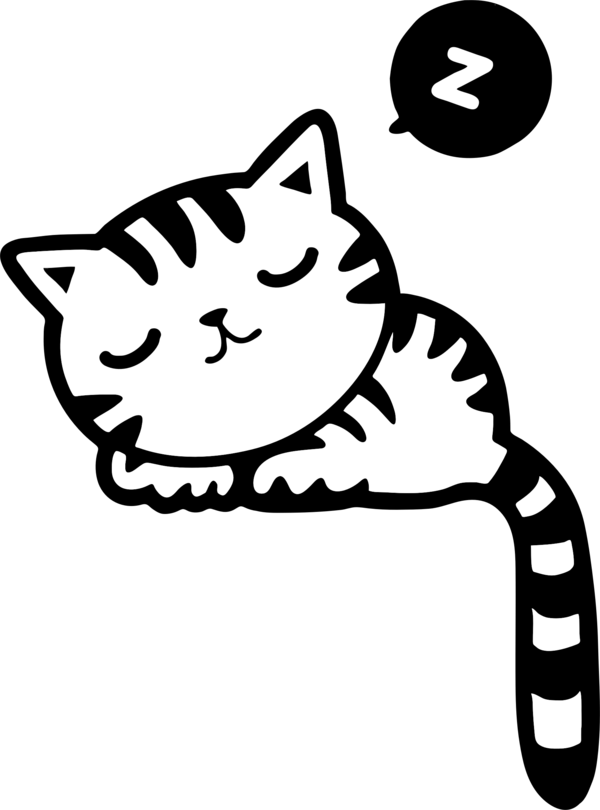 Free Cat Cat Black And White Line Art Clipart Clipart Transparent Background