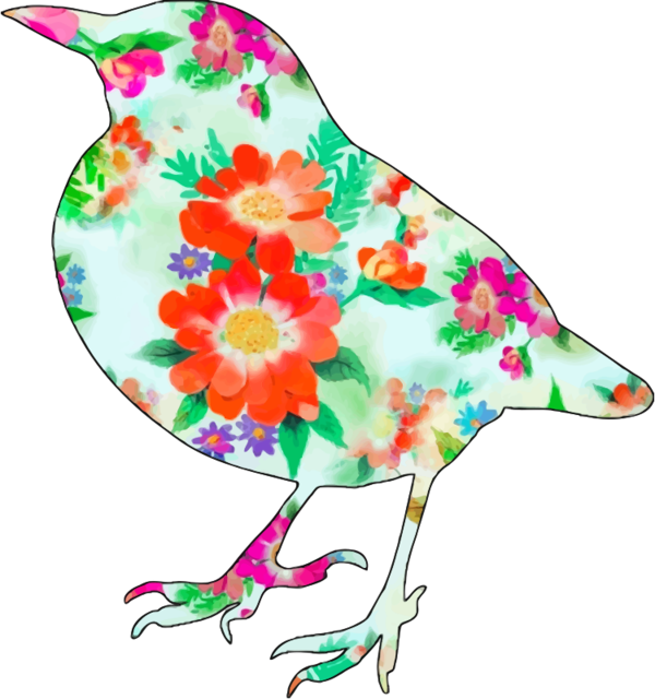 Free Bird Flower Beak Flora Clipart Clipart Transparent Background