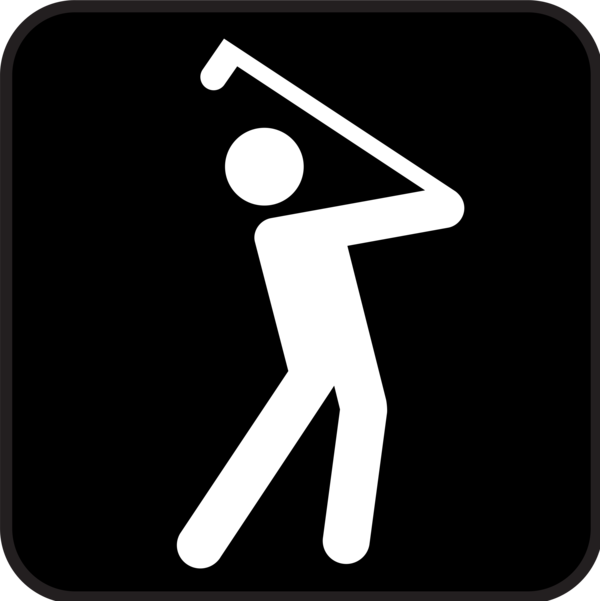 Free Golf Black And White Line Silhouette Clipart Clipart Transparent Background