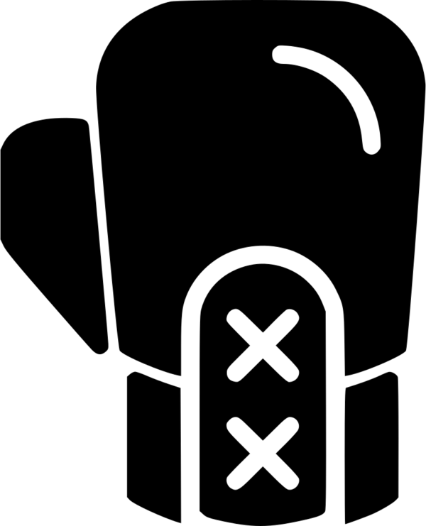 Free Boxing Black And White Symbol Clipart Clipart Transparent Background