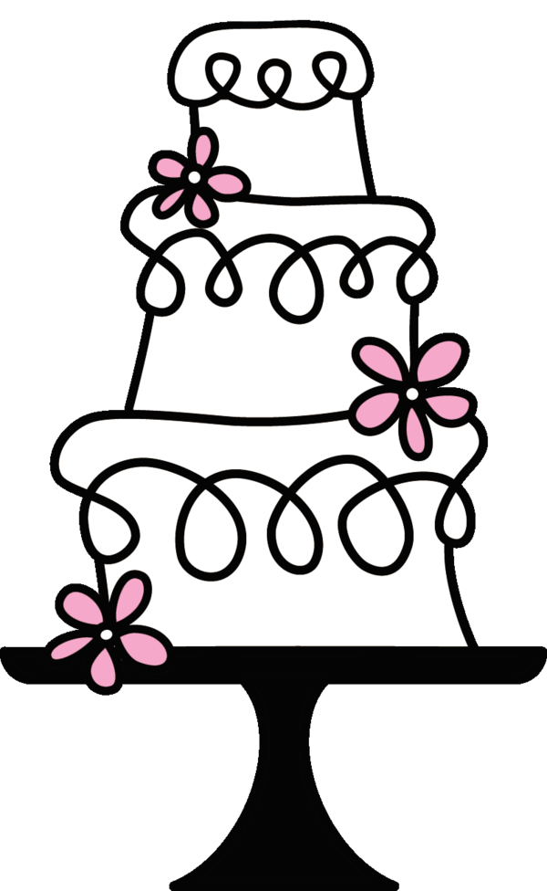Free Cake Flower Text Line Clipart Clipart Transparent Background
