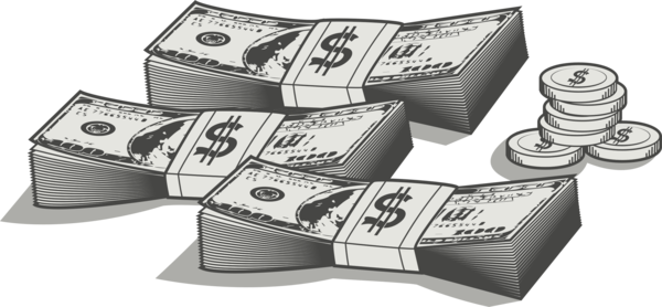 Free Money Black And White Cash Money Clipart Clipart Transparent Background