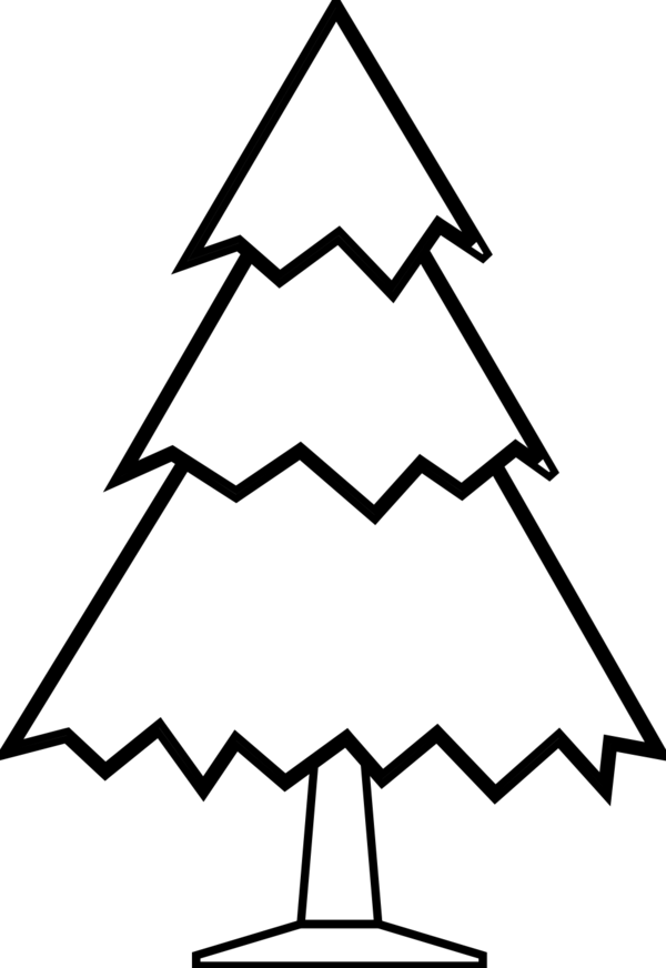 Free Christmas Black And White Triangle Line Clipart Clipart Transparent Background
