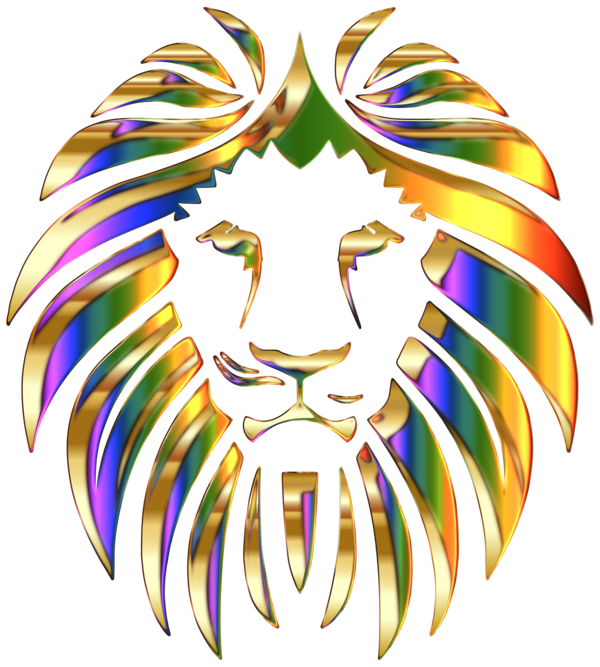 Free Lion Head Line Flower Clipart Clipart Transparent Background