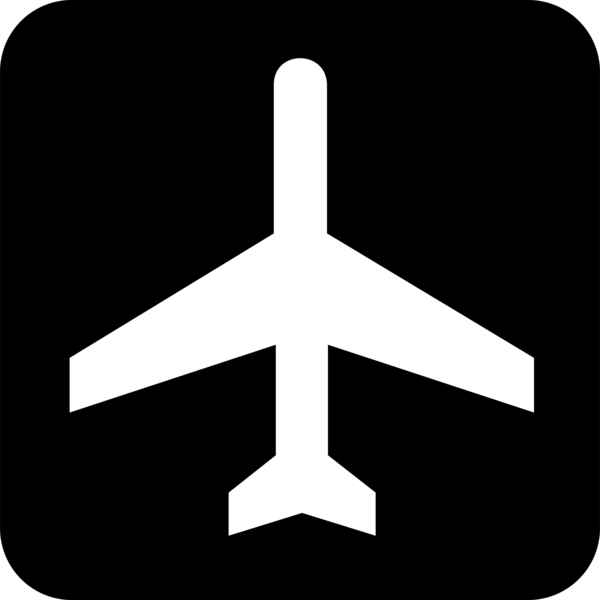 Free Airplane Black And White Line Symbol Clipart Clipart Transparent Background