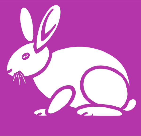 Free Rabbit Rabbit Cartoon Violet Clipart Clipart Transparent Background