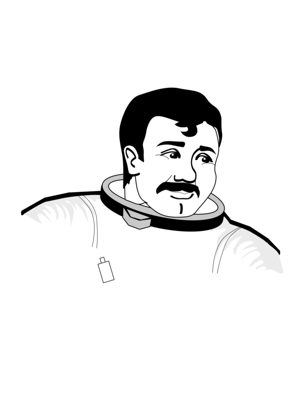 Free Astronaut Face Facial Expression Black And White Clipart Clipart Transparent Background