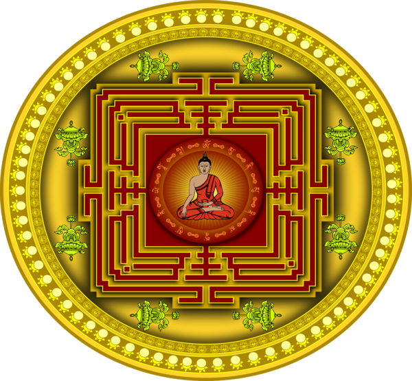 Free Buddhist Circle Gold Symbol Clipart Clipart Transparent Background