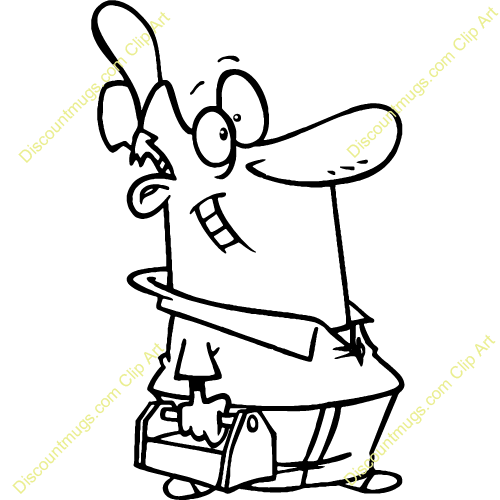 Free Plumber Black And White Line Art Line Clipart Clipart Transparent Background