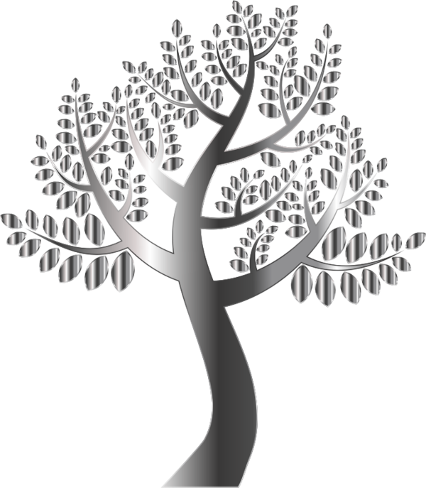 Free Tree Black And White Tree Text Clipart Clipart Transparent Background