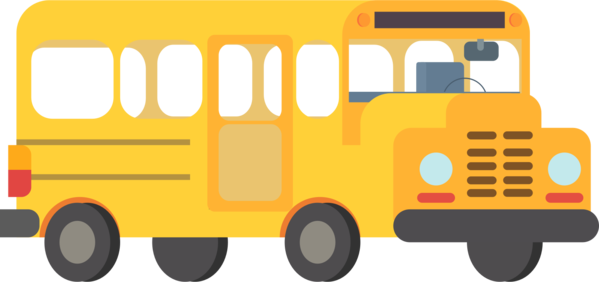 Free School Vehicle Transport School Bus Clipart Clipart Transparent Background