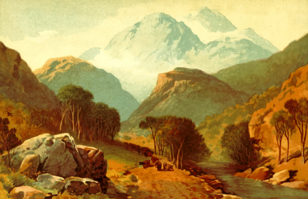 Free Landscape Wilderness Mountainous Landforms Painting Clipart Clipart Transparent Background