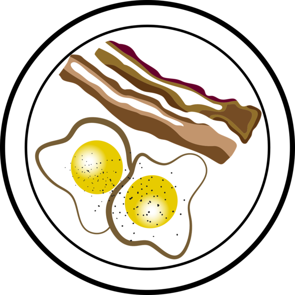 Free Breakfast Food Meal Line Clipart Clipart Transparent Background